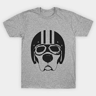 Labrador Retriever Dog in Motorcycle Helmet & Goggles T-Shirt